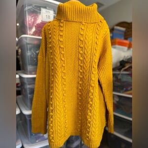 Talbots Mustard Cowl Neck Sweater